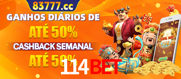 Anúncio de um membro ganhador do cassino 114BET que ganhou R$2.193.486,00 jogando o slot PG Fortune Tiger, com os mascotes do jogo comemorando o prêmio.