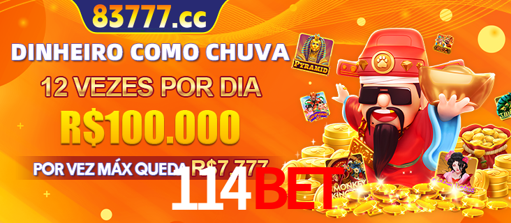 Banner do programa de recompensas Recomende para amigos do 114BET, detalhando os bônus por convidar amigos, com prêmios que chegam a R$288.888.